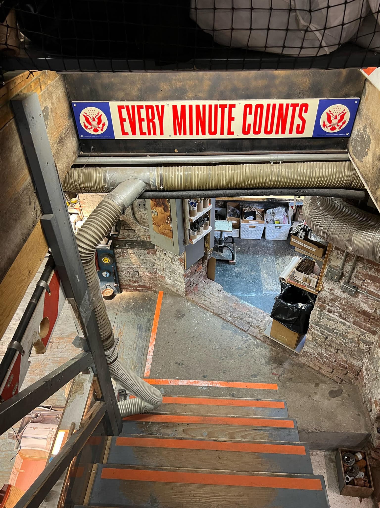 The entrance to the basement shop from where all good things are birthed. The lord chisels still, so don't leave your bench for long.
