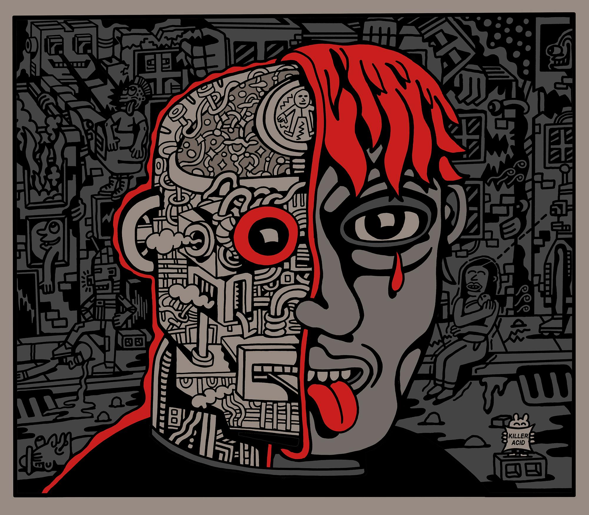 Presented by PROOF in Grails III, a work of art created by Killer Acid titled Man Machine.